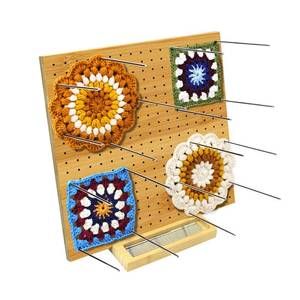 lot 15256 image: LIVSMON 11.8 Blocking Board with 20 Steel Pins, Handcrafted Knitting Blocking Mat for Knitting and Granny Squares, Crochet Gifts for Crocheters