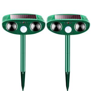 lot 16020 image: 2 Pack Solar Ultrasonic 2025 Animal Repeller Waterproof Wide Coverage Deer Repellent Devices Flashing Light Deterrent for Rabbits Raccoons Dogs Cats Skunks Squirrels Rodents for Yard Garden Outdoor