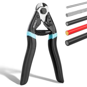 lot 16028 image: SHALL Cable Cutter, 7-12 inch Wire Rope Cutter Heavy Duty for Cuttng Up to 532, Chrome Vanadium Steel Jaw for Hard Wire Ropes, Steel Wires, Aircraft Cables, Railing, Metal Fence, Bike Bicycle Brake