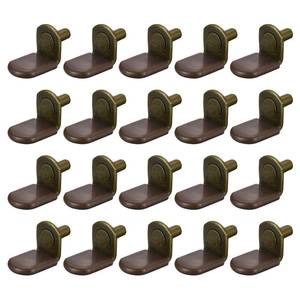 lot 16035 image: uxcell Shelf Support Pegs, 25pcs 5mm(15) L-Shaped Support Bracket Pegs Shelf Pin with Rubber Sleeve for Furniture Shelves Supplies, Bronze Tone