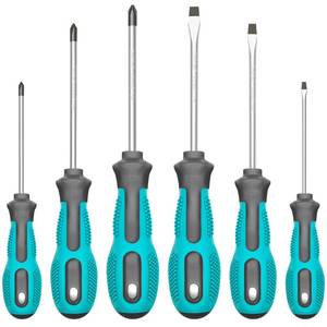lot 16038 image: Tcwous Magnetic Screwdriver Set, 6-Piece Screw Driver Kit with 3 Phillips and 3 Flat, Professional Non-Slip Cushion Grip Nut Driver Repair Tool Set. Stocking Stuffers for Men Gifts