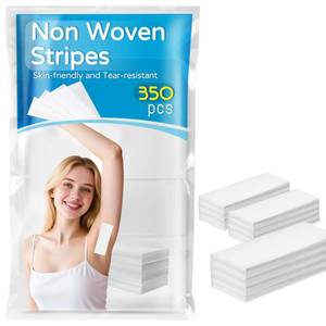 lot 16041 image: 350 Wax Strips for Hair Removal - Non-Woven Fleece Waxing Strips,Skin-Friendly Tear-Resistant for Leg,Chest,Back,Face,Intimate Area - Waxing Kit for Women, Body Wax Strips (7.8 x 2.7,3.9 x 1.6)