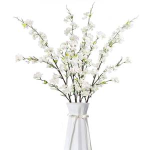 lot 16391 image: Kainonnan 4Pcs Artificial Cherry Blossom Flowers 43 Inch Long Stem Cherry Blossom Decor Fake Flower for Home Wedding Outdoor Decoration (White)