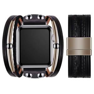 lot 16405 image: VIQIV Bracelet Band Compatible with Apple Watch Band 38mm 40mm 41mm 42mm 44mm 45mm 49mm Ultra for Women, Beaded Jewerly Fancy Leather Cuff Dressy Pretty Straps for iWatch Series SE 98765432