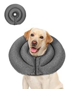 lot 16438 image: MIDOG Dog Cone Alternative for Large Medium Dogs - Soft Inflatable Collar After Surgery, Adjustable Protective Recovery E-Collar, Does Not Block Vision (Gray, XL, Patented)