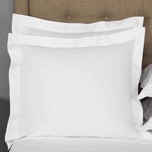 lot 16458 image: European Square Pillow Shams Set of 2 White 600 Thread Count 100% Natural Cotton pack of Two Euro 28 x 28 Pillow shams Cushion Cover, Cases Super Soft Decorative White, European 28x28