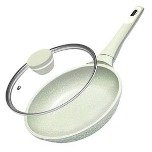 lot 16471 image: Non stick Frying Pans with Lid 8 in, omelette pan & green pan Healthy Non Toxic Egg Pan with Durable Heat Resistant Handle, Skillet Cookware 100% Free PFOA PFAS, All stovetop & Dishwasher safe