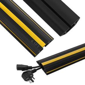 lot 16473 image: Floor Cord Cover 4.1Ft Heavy Duty PVC Floor Cable Protector Electric Cord Hider Cable Management Floor Strip Extension Cord Covers Cable Raceway for Wires on Floor Inner Channel 1.36 W x 0.43 H
