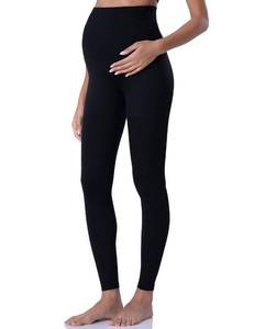 lot 16478 image: POSHDIVAH Womens Maternity Leggings Over The Belly Pregnancy Yoga Pants Active Wear Workout Leggings Black Medium