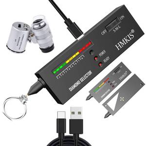 lot 16490 image: HMKIS Diamond Tester Pen, Professional Jewelry Diamond Tester with 60X Jewelry Loupe Magnifier, Diamond Selector for Novice and Expert (Non-Rechargeable)
