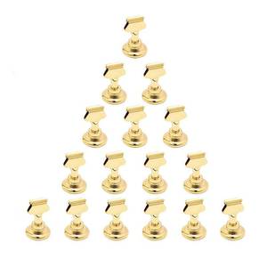 lot 16492 image: Urban Deco 16 Pieces Table Card Holder Place Card Holders 1.7 inches Gold Steel Card Holders for Photos, Food Signs, Memo Notes, Weddings, Restaurants, Birthdays. (Gold)