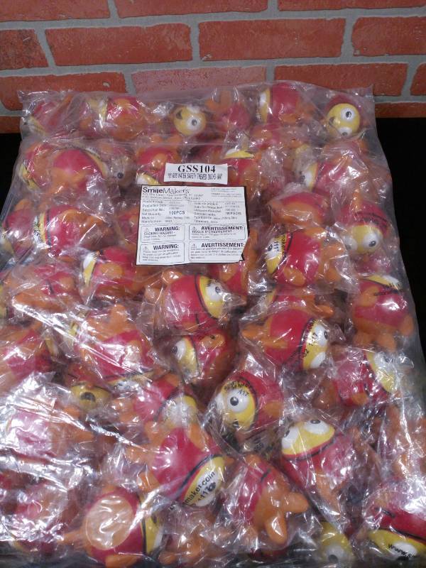 lot 9 image: Smile Makers Rubber Squeezable Toy Fish For Treasure ChestCarnival Prizes