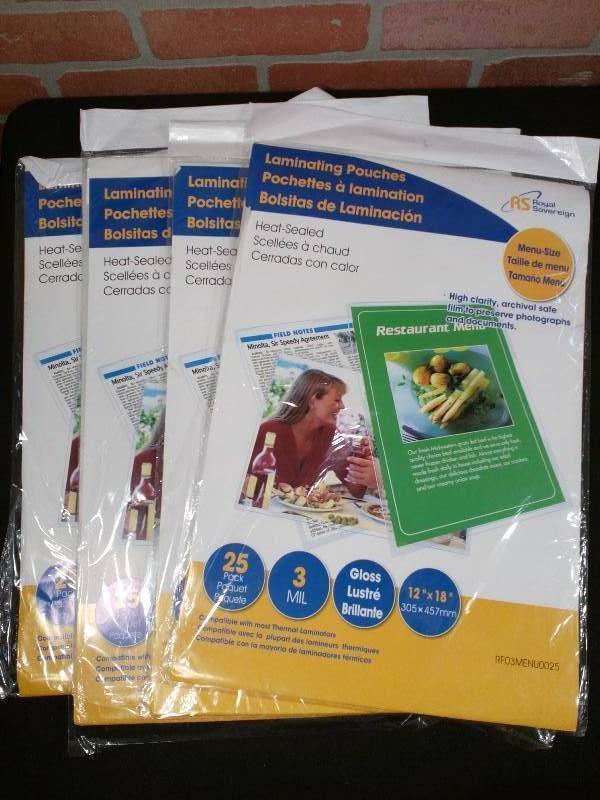 lot 30 image: Royal Sovereign Laminating Pouches