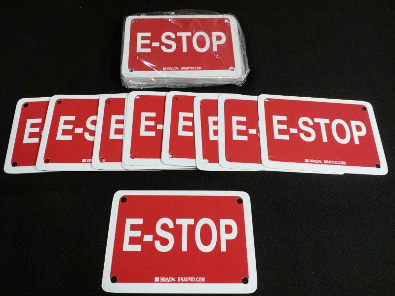 lot 135 image: Brady E-Stop Metal Stop Sign