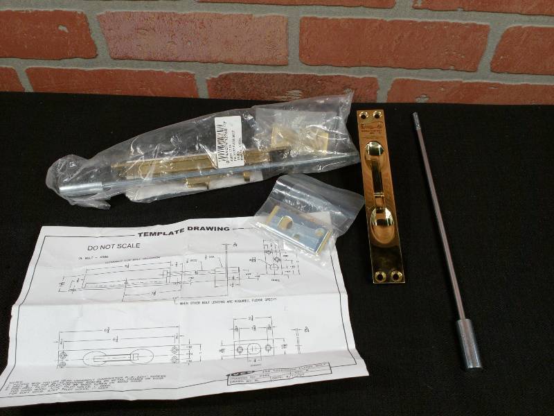 lot 147 image: IVES 12 Manual Flush Bolt Brass With Hardware