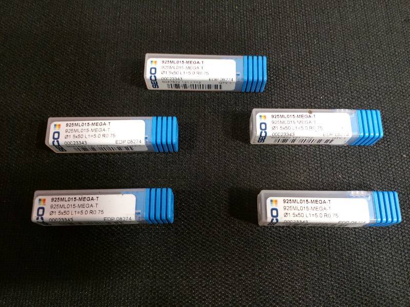 lot 169 image: SECO Micro Machining Solid Carbide End Mills 925ML015-Mega-T