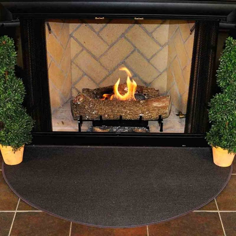 Woodeze Home Indoor Fireplace Half Round Wood Stove Guardian Rug