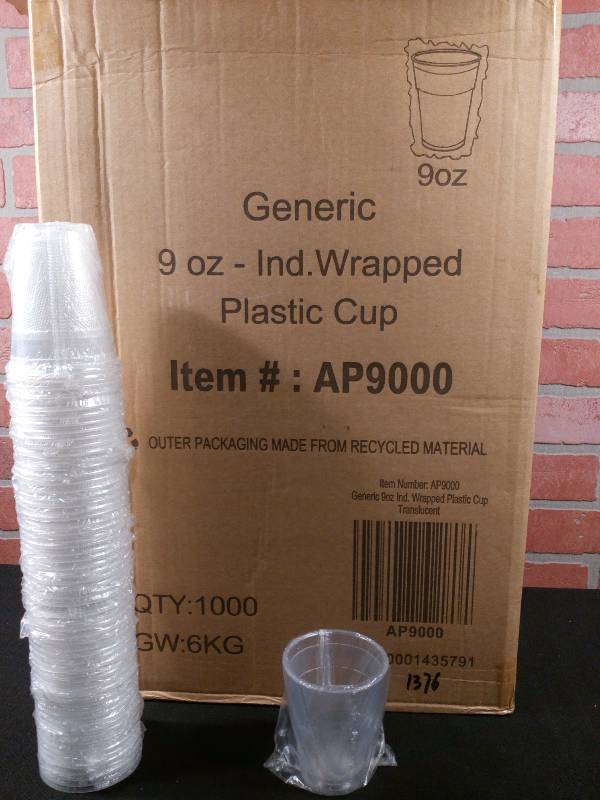lot 211 image: Generic Individually Wrapped Plastic Cups