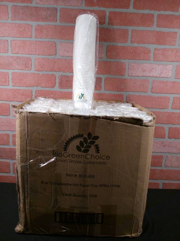 lot 219 image: Bio Green Choice Compostable HotCold Paper Cups