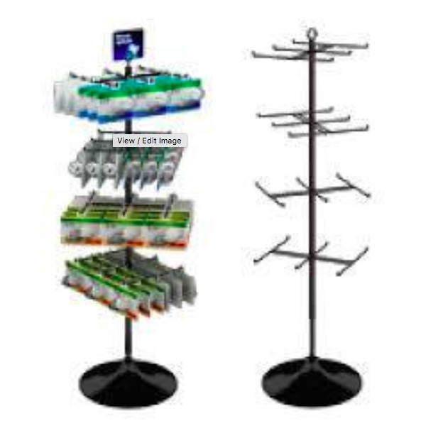 lot 222 image: 24-Hook Economical Display For Hanging Merchandise Up To 7.25 Wide Plastic Floor Base
