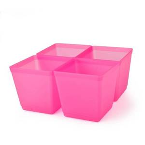 lot 228 image: 4pk 88oz Cube Utility Storage Bins Pink
