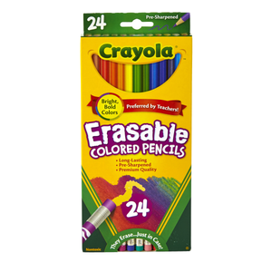 lot 242 image: Crayola Erasable Colored Pencils 24 Ct School Supplies for Kids and Teachers Classroom Supplies