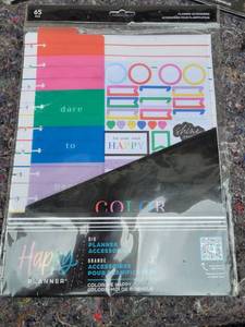 lot 248 image: LOT OF 3 - Happy Planner Color Me Happy Accessories Pack - 65 Pieces