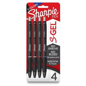 lot 250 image: Sharpie S-Gel Pens Carded Packaging .7mm 4Pkg.