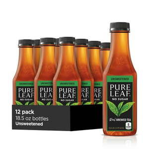lot 329 image: Lipton Pure Leaf Unsweetened Real Brewed Iced Tea 18.5 fl oz 12 Pack ottles