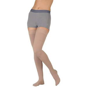lot 167 image: Juzo 3511 Dynamic (Varin) Soft Open Toe Max Thigh Highs wSili Band - 20-30mmHg Max Beige III Max Reg 3511MXAGSB III - Retail $120.67