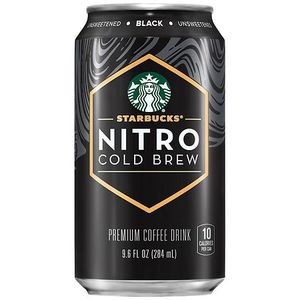 lot 174 image: Starbucks Nitro Cold Brew Black Black Unsweetened Premium Iced Coffee Drink 9.6 fl oz 8 Pack Cans