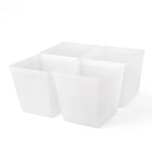 lot 112 image: 4pk 88oz Cube Utility Storage Bins Clear