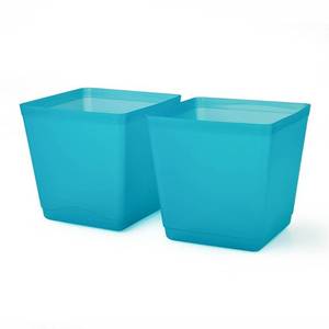 lot 113 image: 2pk 213oz Plastic Cube Storage Bins Teal