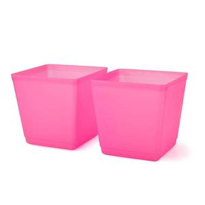 lot 118 image: 2pk 213oz Plastic Cube Storage Bins Pink