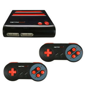 lot 161 image: Retro-Bit Retro Duo Twin Video Game System NES and SNES V3.0 - BlackRed