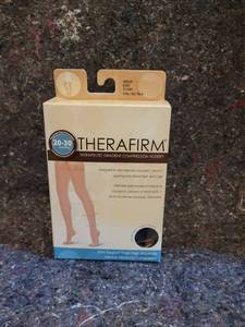 lot 163 image: 20-30 mmHg THIGH-HIGH STOCKINGS-LACE-TOP MEDIUM BLACK