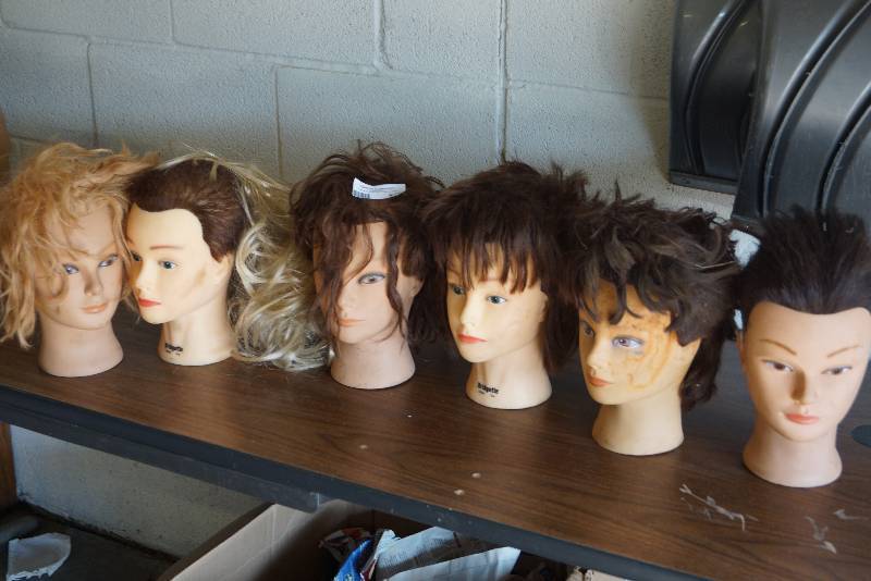 lot 579 image: Lot of 6 Mannequin or Styling Heads-  Cool and Kinda Creepy