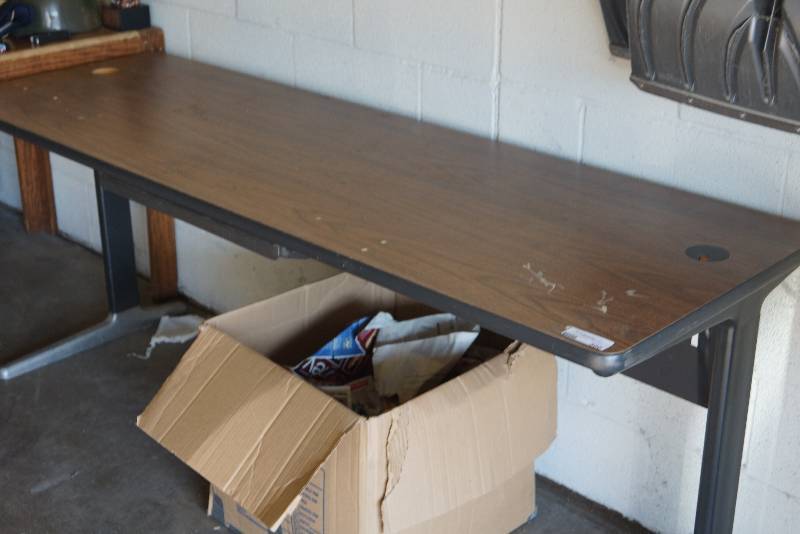lot 580 image: Extra Long  Office Desk- Will Fit 2 Chairs