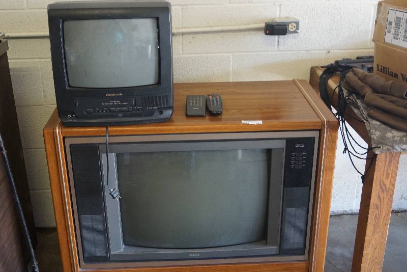lot 583 image: Big and Small TV lot of 2-  1 With Built In VCR