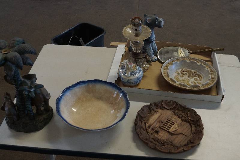 lot 548 image: Pottery- China and Other Lot- Cool Elephant Candle Holder Included