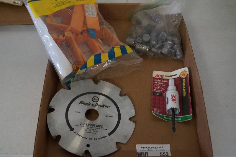 lot 552 image: Hardware Lot- Saw Blade- Hole Cutter and More