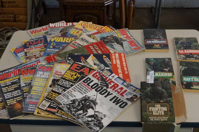 lot 610 image: Military Magazine and Book Lot-  WWII and Fighting Forces