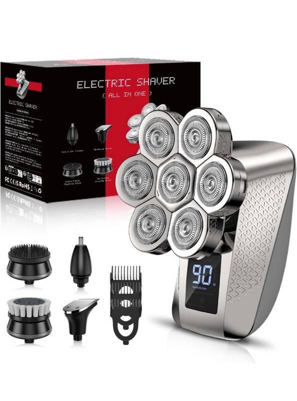 lot 50381 image: Head Shavers for Bald Men, USB Charging, Storage Bag-Silver-Charges and powers on