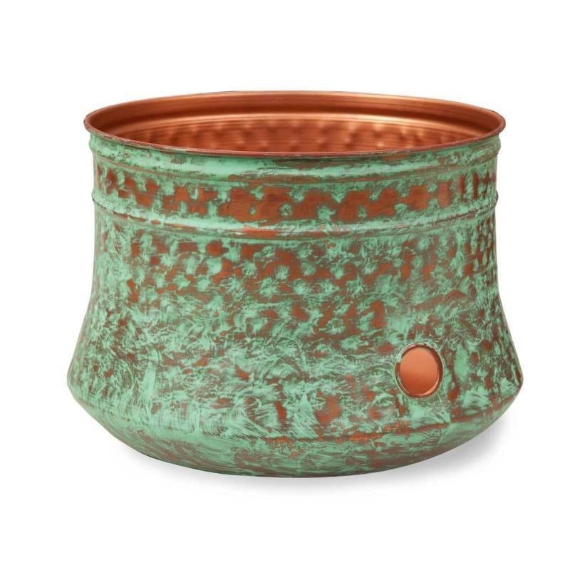 lot 51621 image: Liberty Garden 1917 Decorative Rustic Garden Hose Storage Pot Patina
