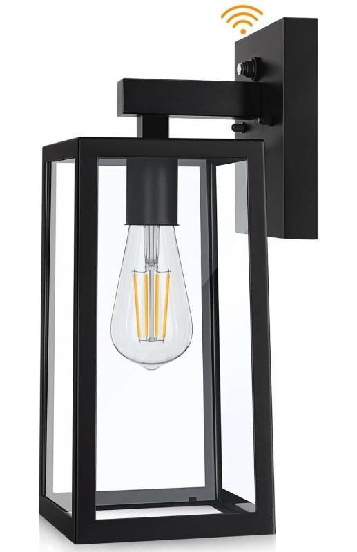 lot 32433 image: Dusk to Dawn Sensor Outdoor Wall Sconce, Exterior Wall Lantern Fixture with E26 Base, Wall Mount Waterproof Wall Lamp for Porch, Doorway
