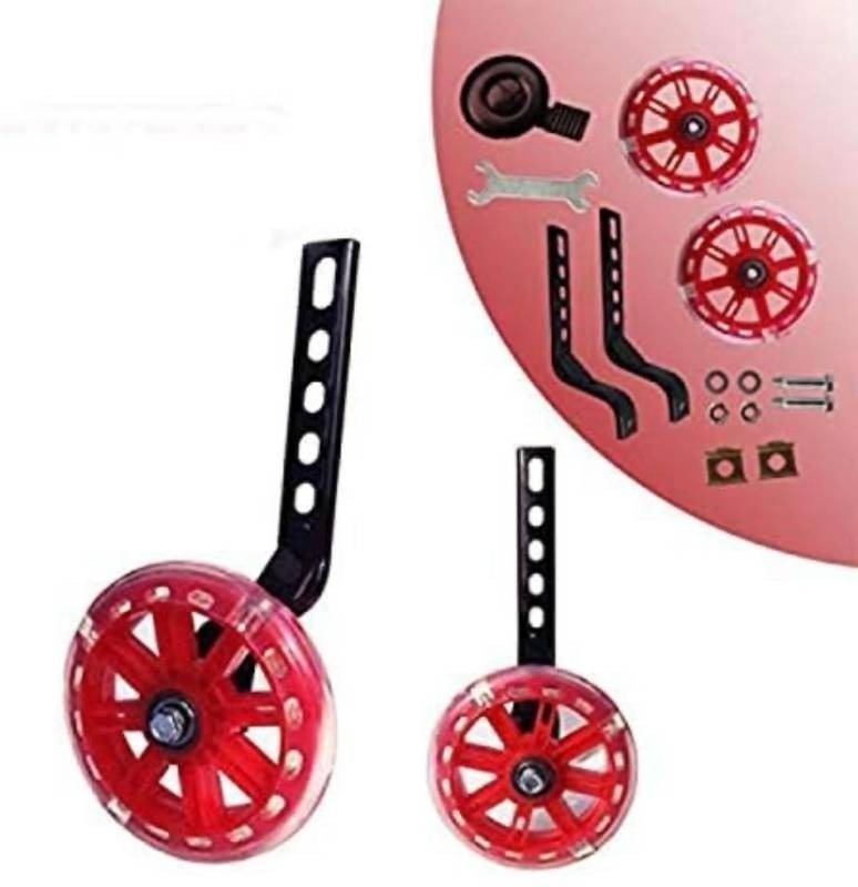 lot 32563 image: training wheels flash mute wheel bicycle stabiliser mounted Kit compatible for bikes of 12 14 16 18 20 Inch�� 1 Pair