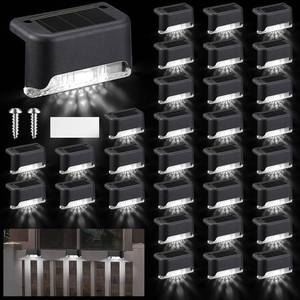 lot 41547 image: Geelin 32 Pack Solar Deck Lights Outdoor, Waterproof Solar LED Lights for Stairs, Steps, Railings, Patio, Driveway, Garden, Pathway and Yard