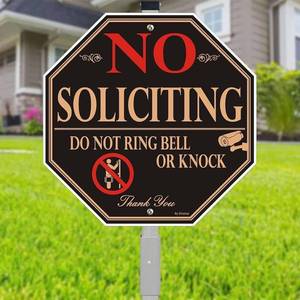 lot 41551 image: 1 Pack Metal Sign with 28 Inch Aluminum Alloy Stake with 28 Inch Aluminum Alloy Stake, 10 x 10 Inch, Warning Metal Sign