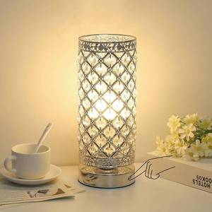 lot 41552 image: Seaside Village Crystal Table Lamp, Touch Control, Dimmable