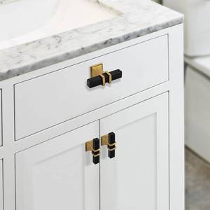 lot 41557 image: 10 Pack Matte Black and Gold Cabinet Pulls